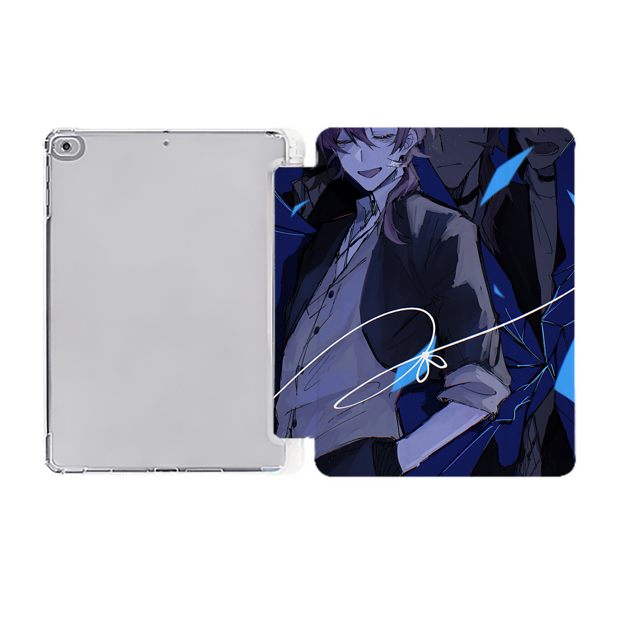 （画像用） 文豪ストレイドッグス Bungo Stray Dogs IPad ケース ペン収納付き 三つ折りスタンド PUレザー×シリコン 対応機種9.5/10.5/10.9インチ